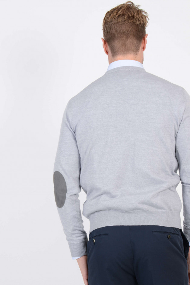 Hackett London V-Pullover in Hellgrau