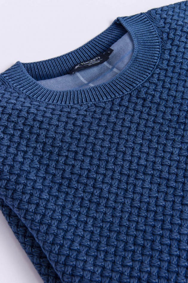 Hackett London Grobstrickpullover in Blau