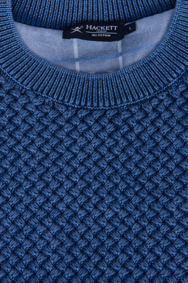 Hackett London Grobstrickpullover in Blau