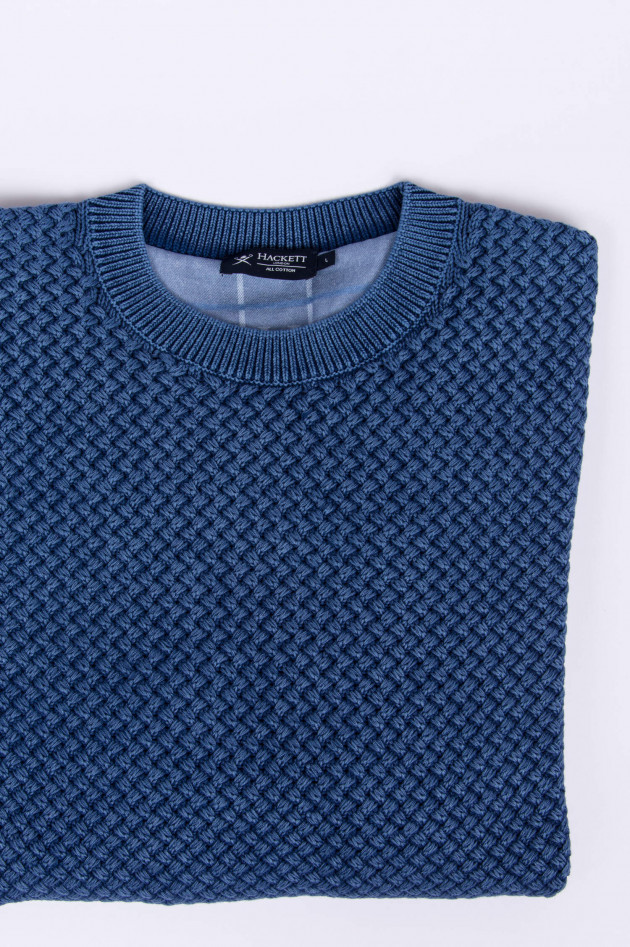 Hackett London Grobstrickpullover in Blau