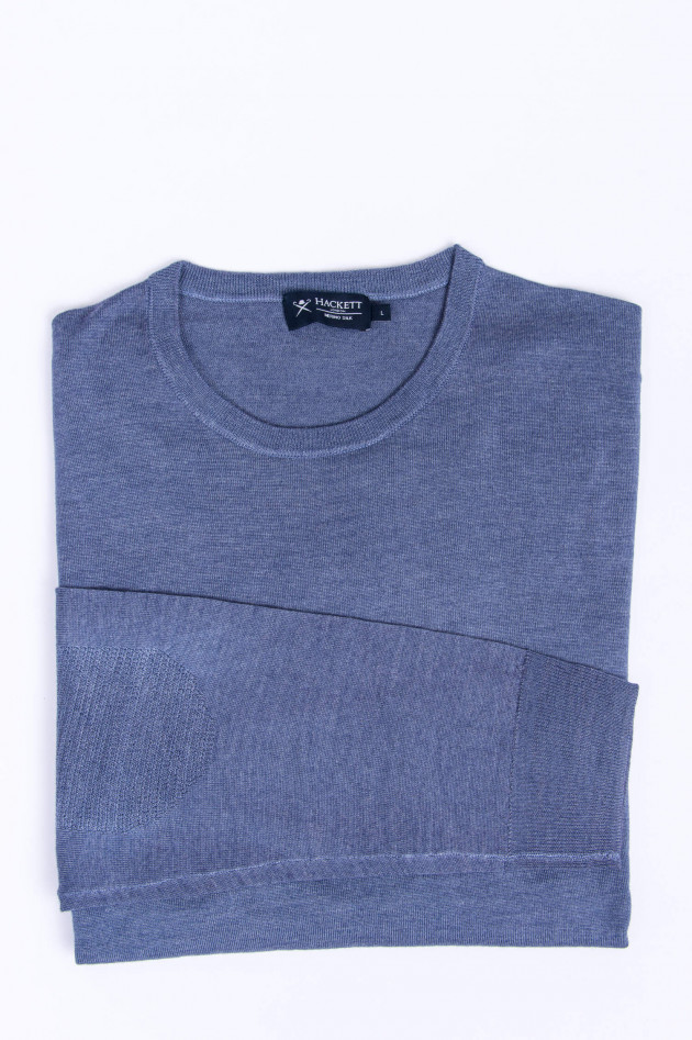 Hackett London Rundhals-Pullover in Rauchblau