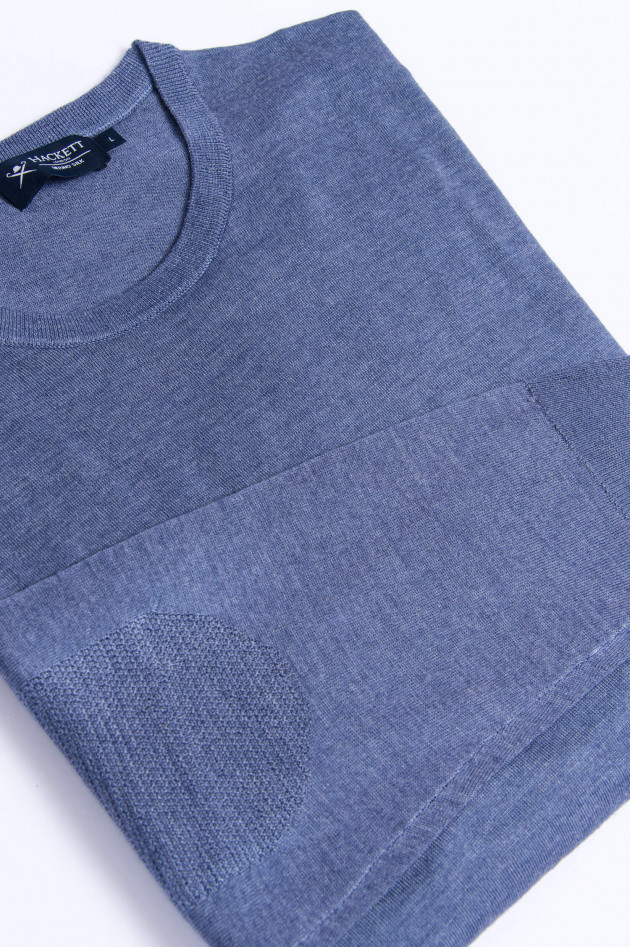 Hackett London Rundhals-Pullover in Rauchblau