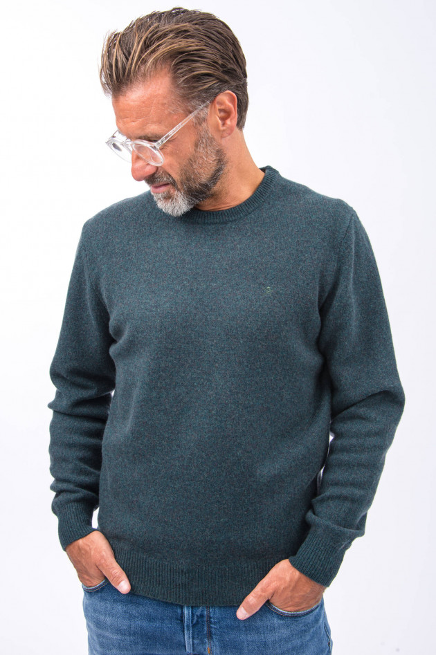 Hackett London Wollpullover in Moosgrün