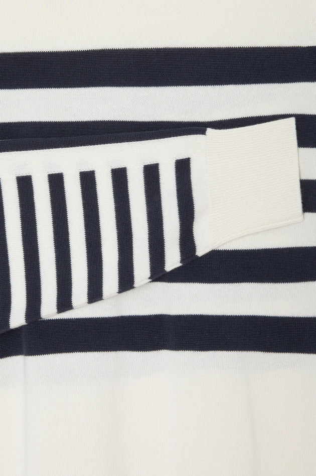 Hackett London Strickpullover mit Streifen-Design in Weiß/Navy