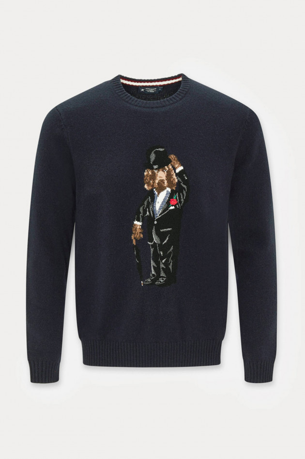 Hackett London Pullover mit Print in Navy