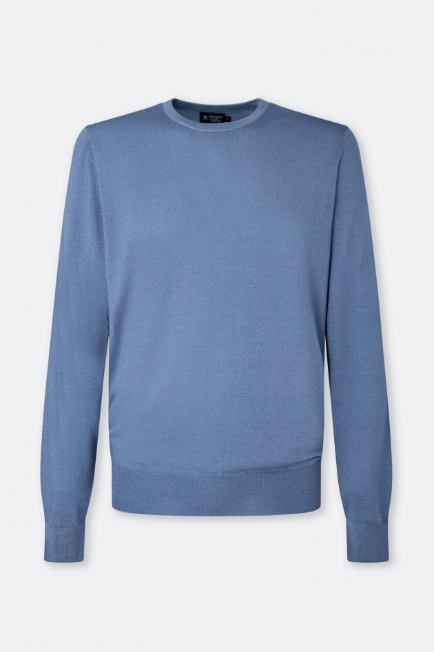 Hackett London Pullover aus Merinoseide in Mittelblau