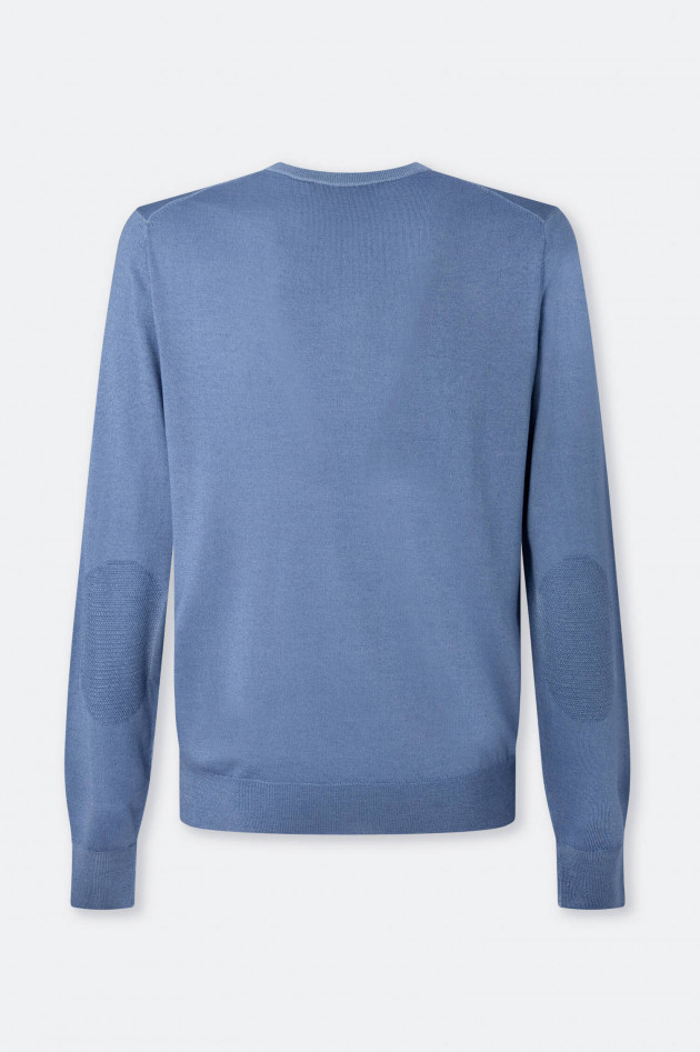 Hackett London Pullover aus Merinoseide in Mittelblau