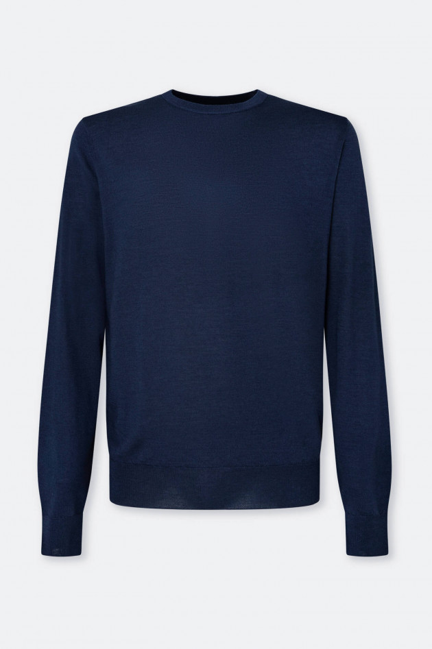 Hackett London Pullover aus Merinoseide in Navy