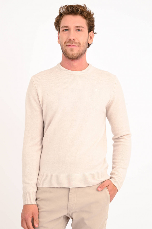 Hackett London Feinstrickpullover aus Lammwolle in Creme