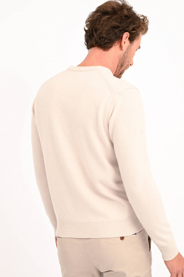 Hackett London Feinstrickpullover aus Lammwolle in Creme