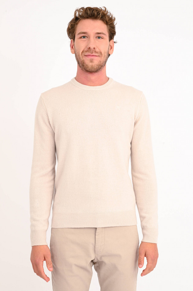 Hackett London Feinstrickpullover aus Lammwolle in Creme