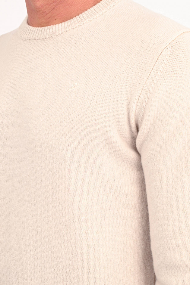 Hackett London Feinstrickpullover aus Lammwolle in Creme