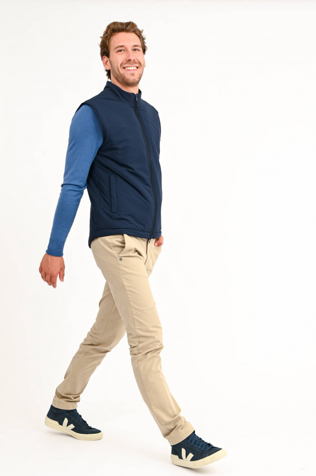 Hackett London Longsleeve aus Woll-Seiden-Mix in Taubenblau