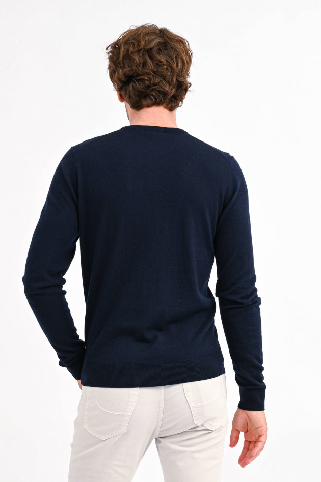 Hackett London Pullover mit Rundhalsausschnitt in Navy