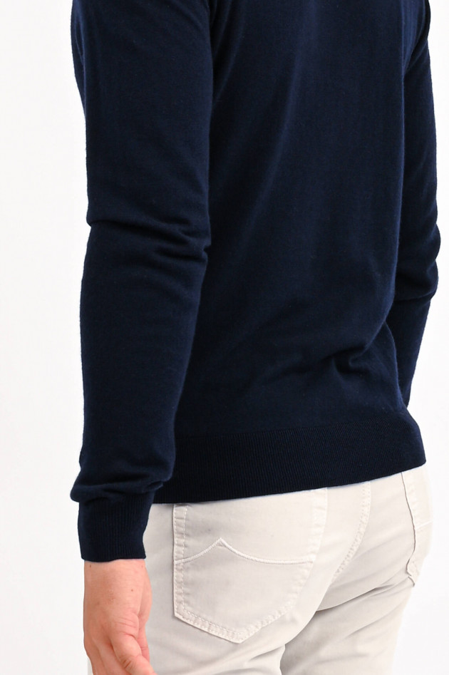 Hackett London Pullover mit Rundhalsausschnitt in Navy