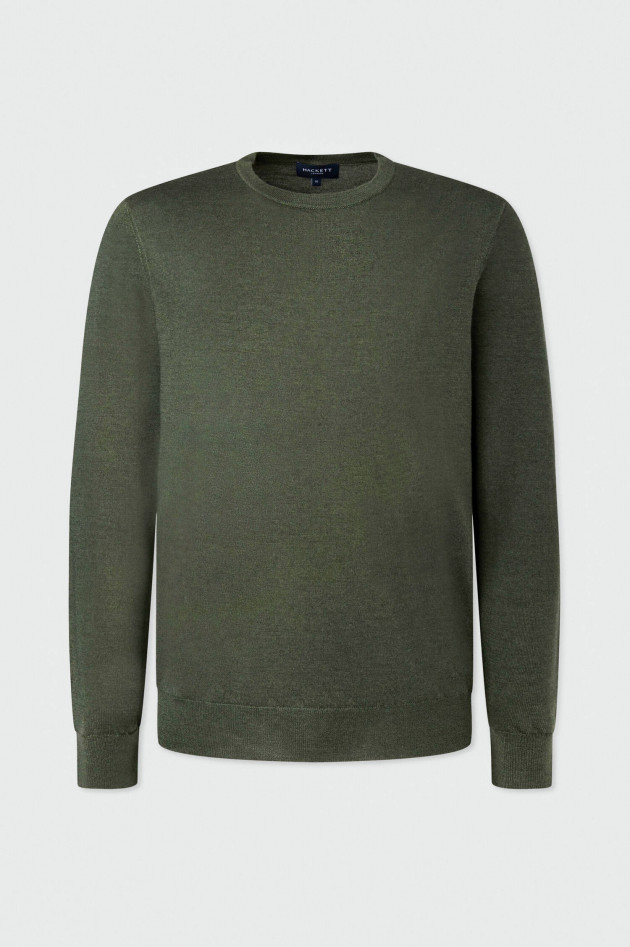 Hackett London Pullover aus Merinowolle und Seide in Dunkelgrün