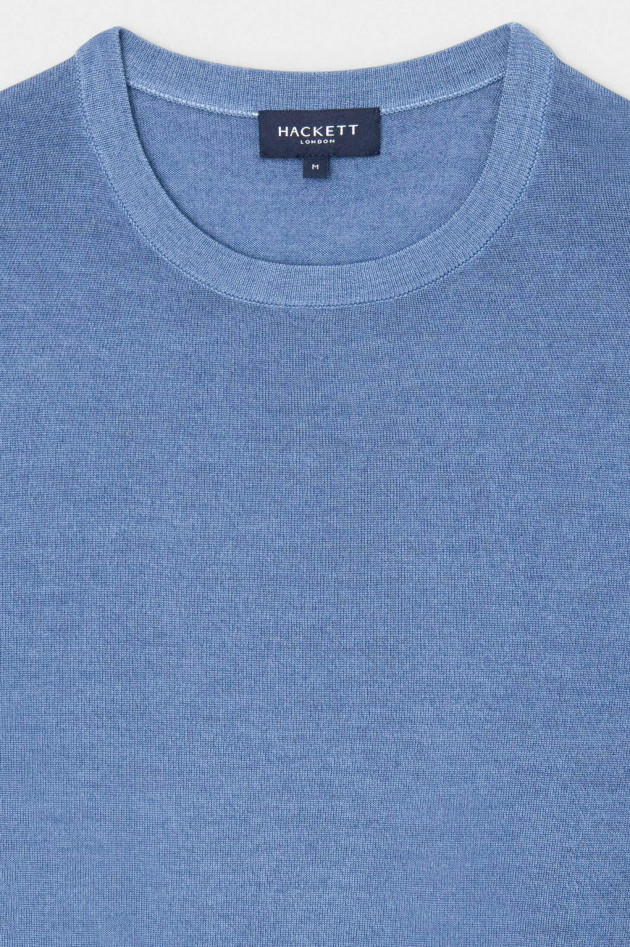 Hackett London Pullover aus Merino und Seide in Mittelblau