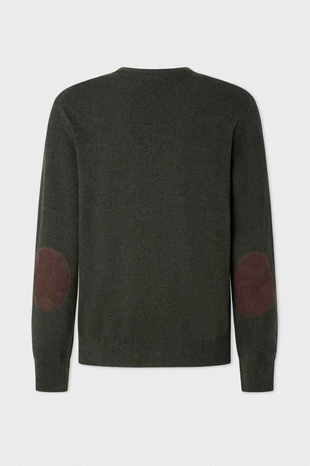 Hackett London Wollmix Pullover in Dunkelgrün