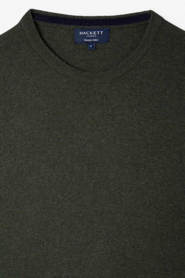 Hackett London Wollmix Pullover in Dunkelgrün