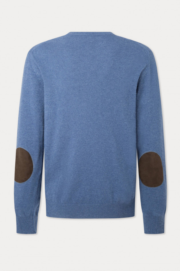 Hackett London Wollmix Pullover in Mittelblau