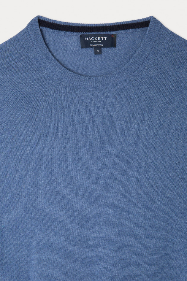 Hackett London Wollmix Pullover in Mittelblau