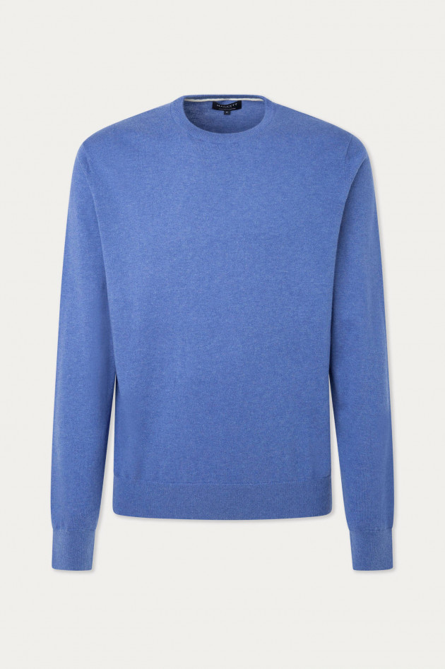 Hackett London Pullover aus Baumwolle und Kaschmir in Mittelblau