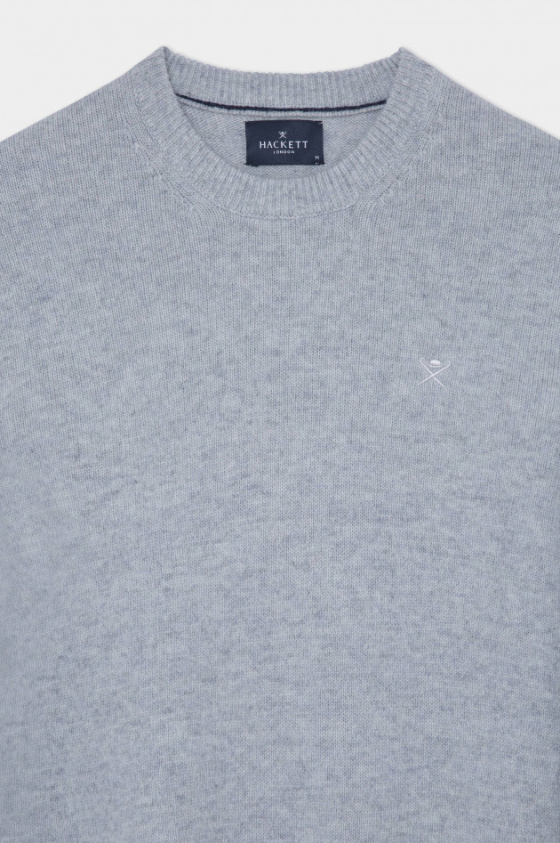 Hackett London Pullover aus Lammwolle in Hellgrau