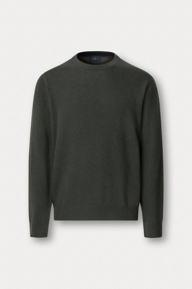 Hackett London V-Neck Strickpullover aus Woll-Mix in Dunkelgrün
