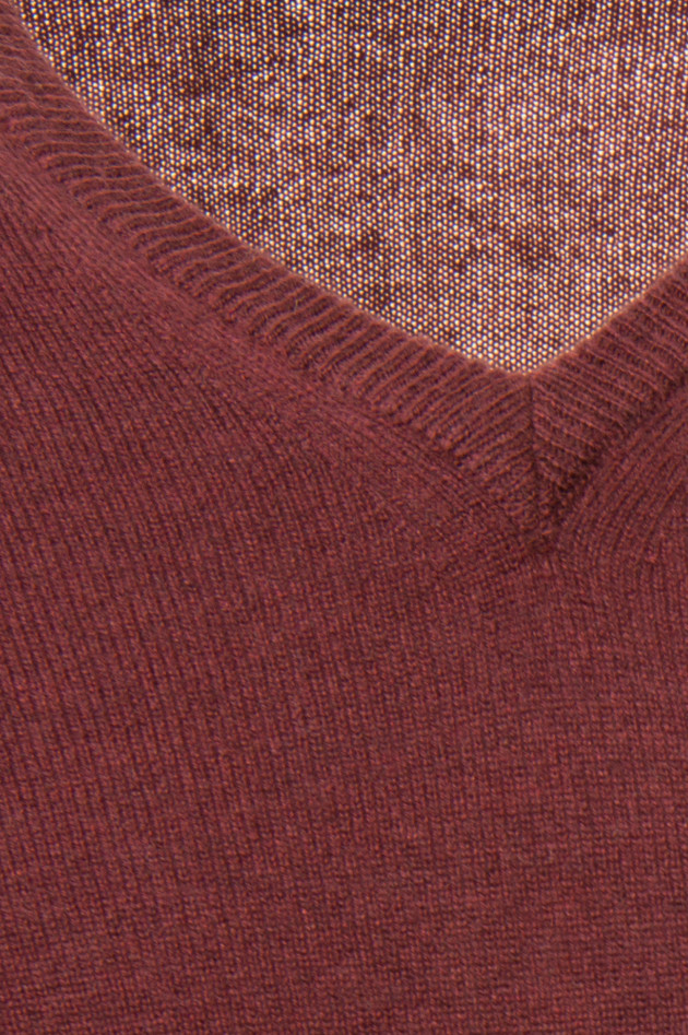 Hackett London Pullover mit Lederpatches in Bordeaux