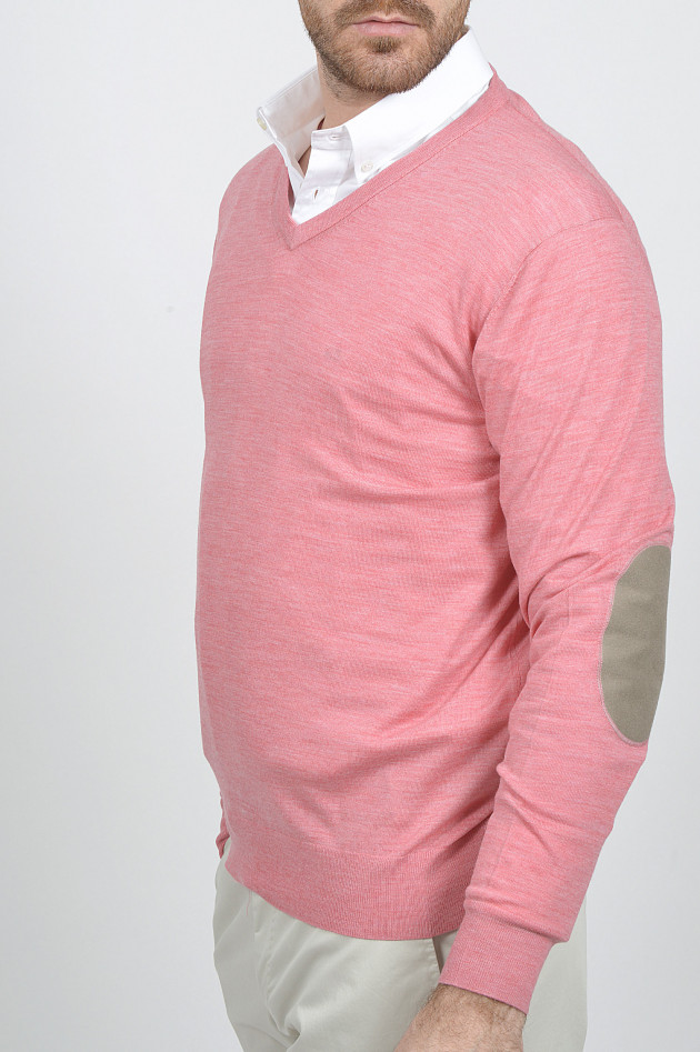 Hackett London Pullover mit Patches in Rosa