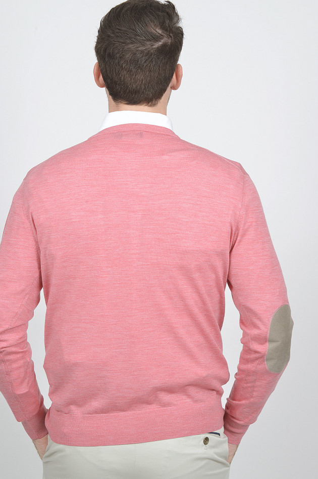 Hackett London Pullover mit Patches in Rosa