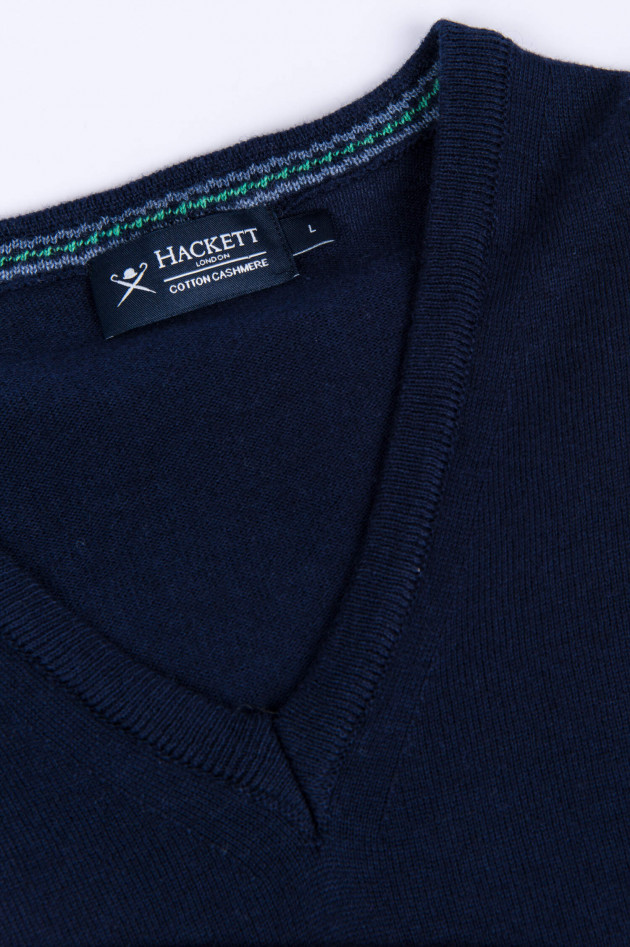 Hackett London Pullover mit V-Ausschnitt in Navy