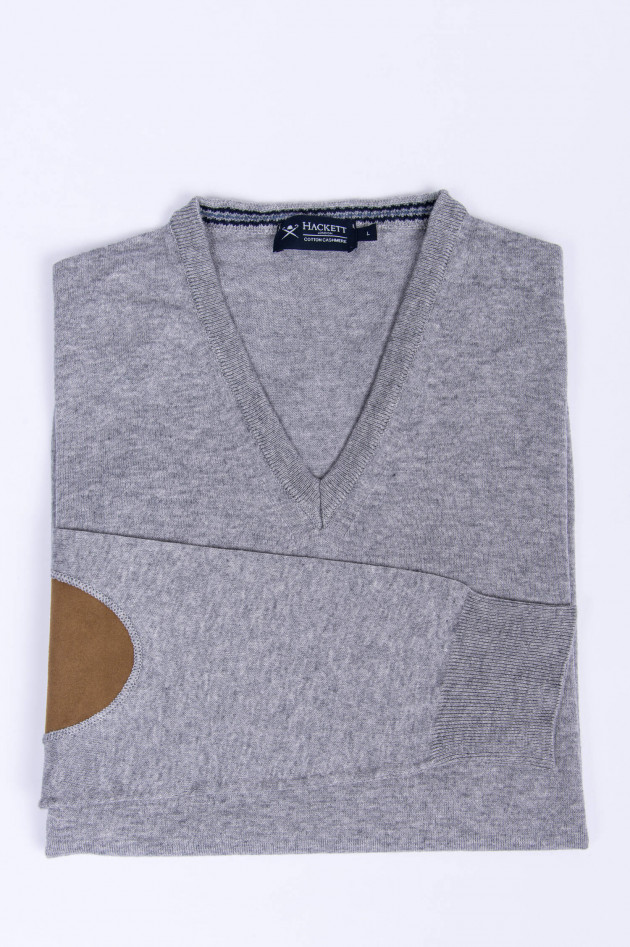 Hackett London Pullover mit V-Ausschnitt in Grau meliert