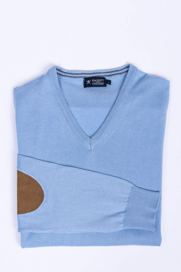 Hackett London Pullover mit V-Ausschnitt in Hellblau