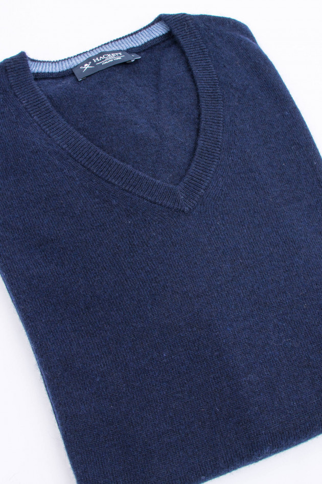 Hackett London Pullover mit V-Ausschnitt in Navy