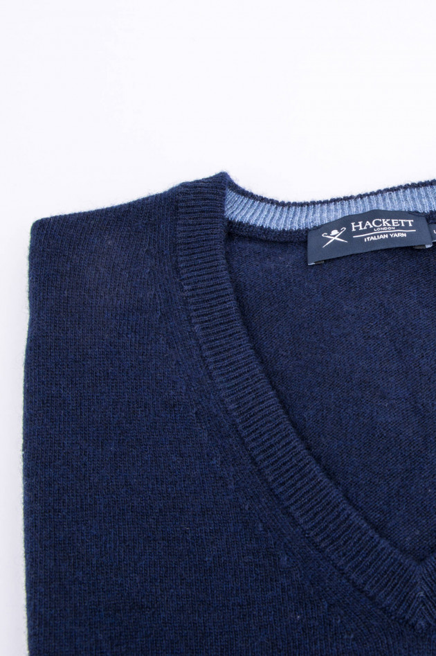 Hackett London Pullover mit V-Ausschnitt in Navy