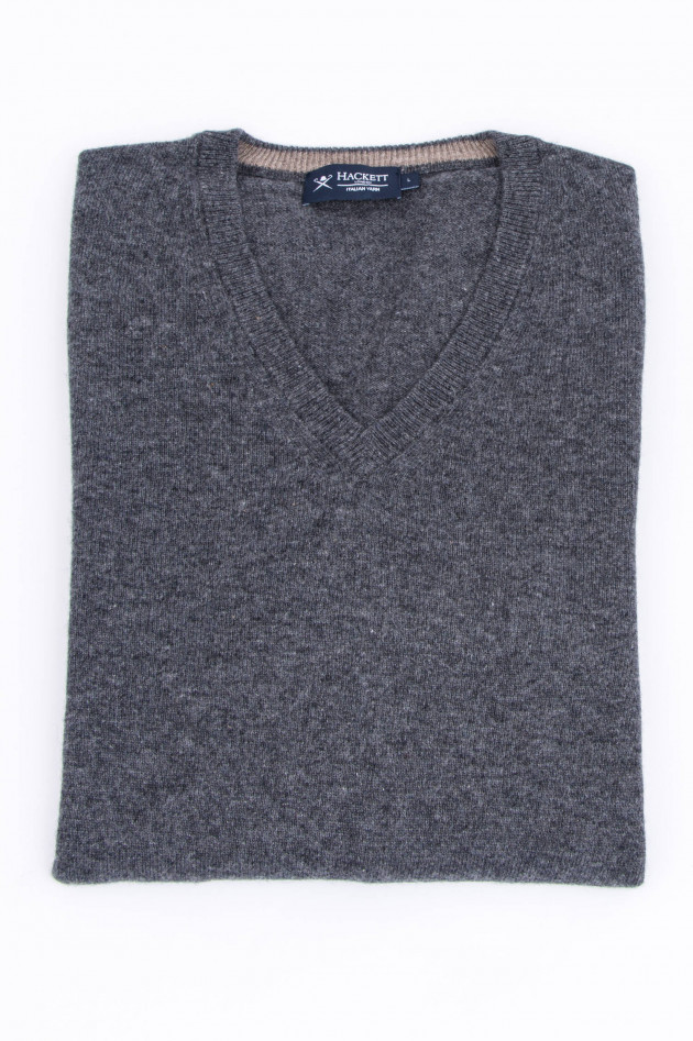 Hackett London Pullover mit V-Ausschnitt in Anthrazit