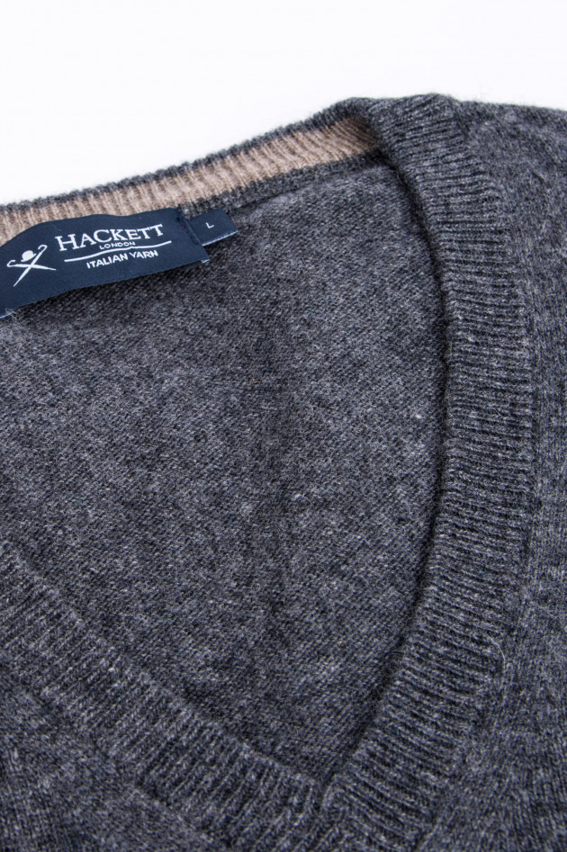 Hackett London Pullover mit V-Ausschnitt in Anthrazit