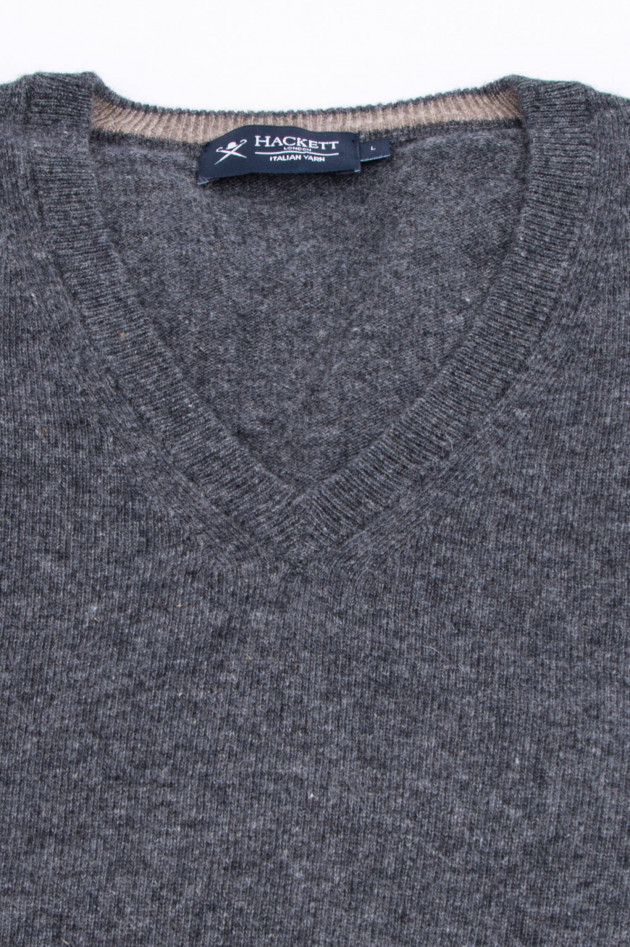 Hackett London Pullover mit V-Ausschnitt in Anthrazit