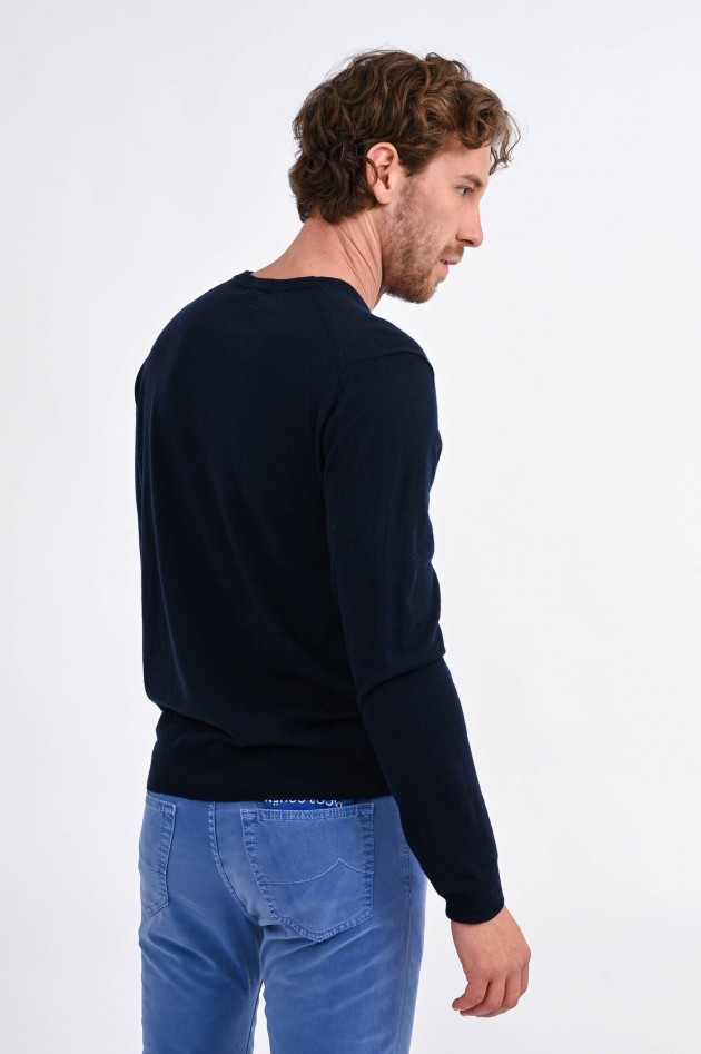 Hackett London Feinstrickpullover aus Woll-Kaschmir-Mix in Navy