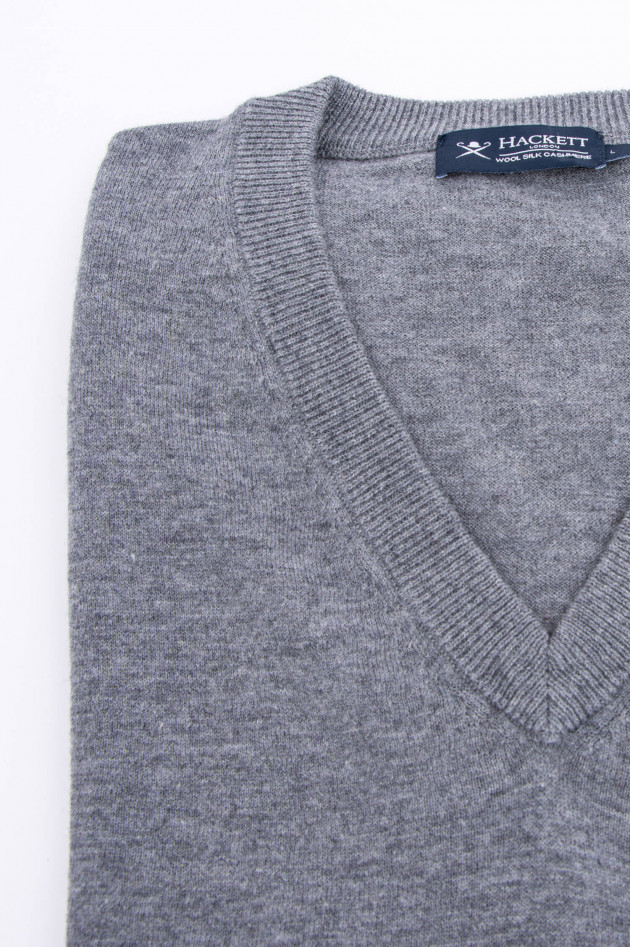 Hackett London Pullover mit V-Ausschnitt in Grau