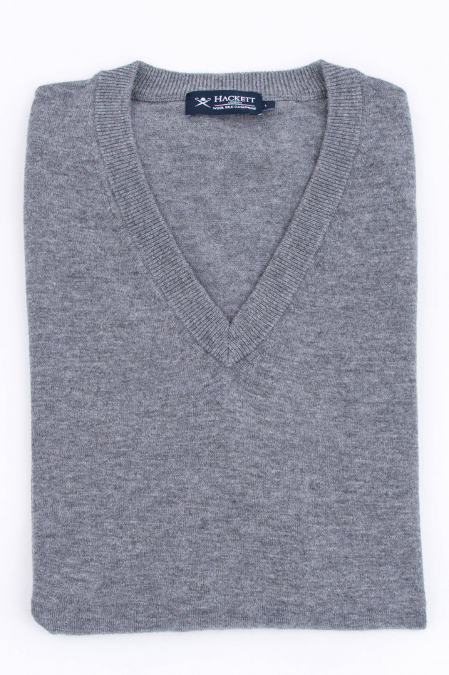 Hackett London Pullover mit V-Ausschnitt in Grau