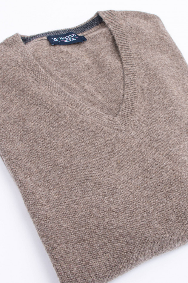 Hackett London Pullover mit V-Ausschnitt in Taupe