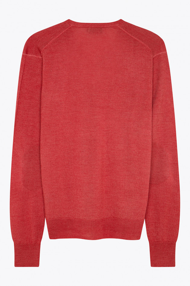 Hackett London Feinstrickpullover aus Merino-Seiden-Mix in Rot