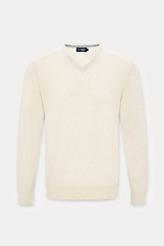 Hackett London Pullover mit V-Neck in Natur