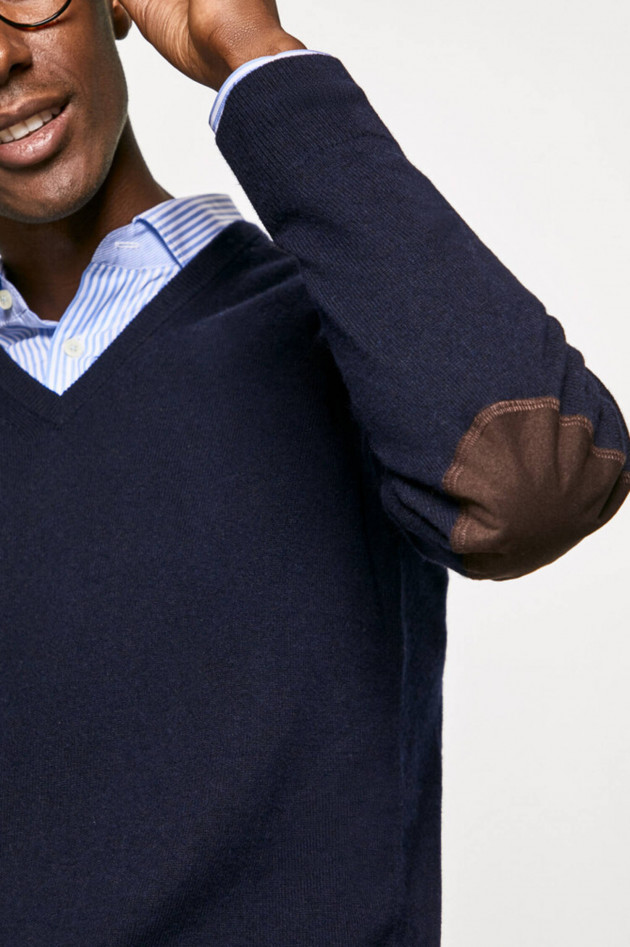 Hackett London Pullover mit V-Neck in Navy