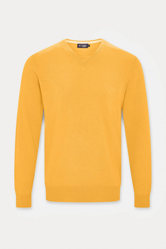 Hackett London Pullover mit V-Ausschnitt in Ocker