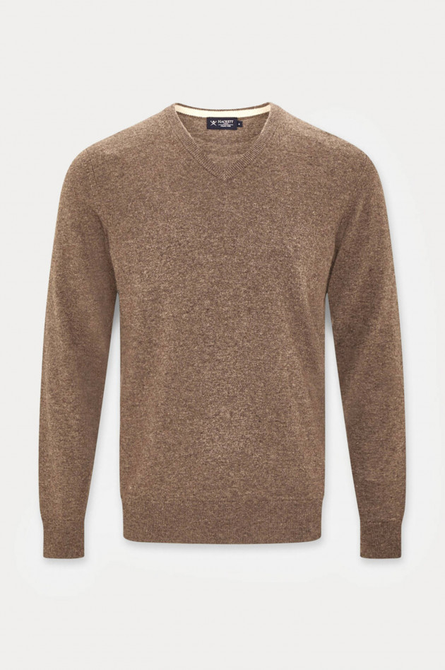 Hackett London Pullover mit V-Neck in Taupe