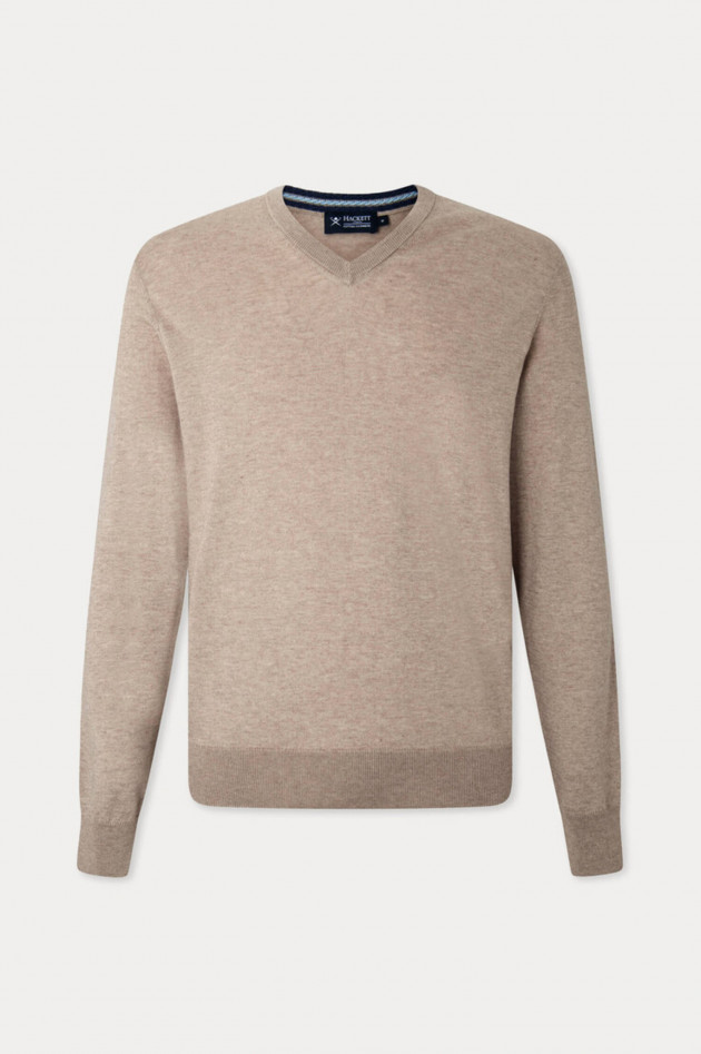 Hackett London Strickpullover mit Kaschmir-Anteil in Beige