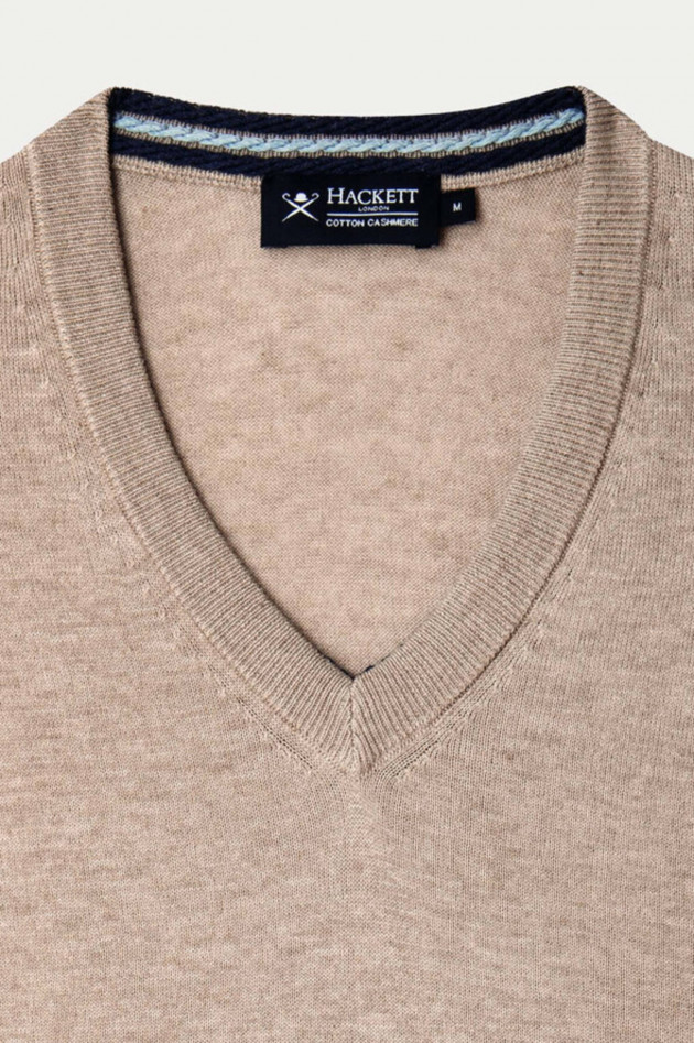 Hackett London Strickpullover mit Kaschmir-Anteil in Beige